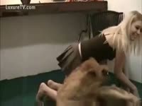 Blonde Emo makes her Dog take up with the tongue her Pussy